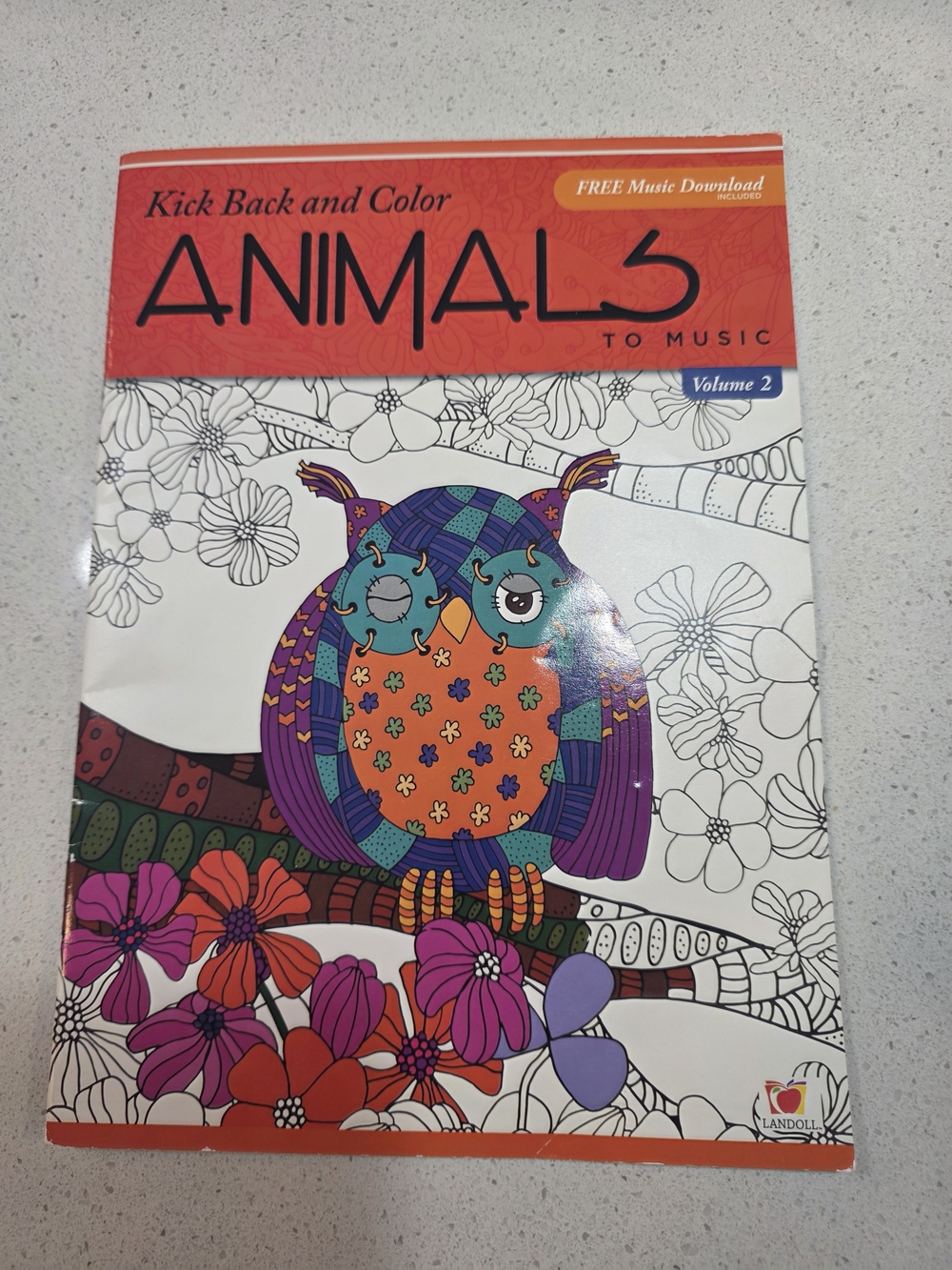 Animals to Music Coloring Book - Colorful Owl Cover